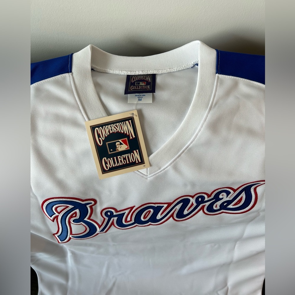 Majestic Authentic Cooperstown Collection 70’s Atlanta Braves Jersey Men’s Sz M - Picture 2 of 4